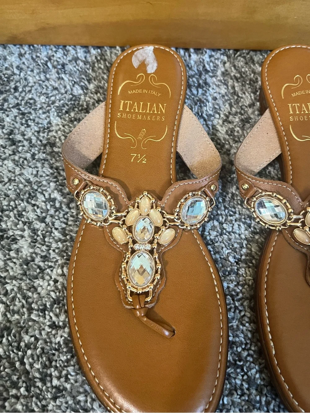 Italian Shoemakers Jeweled Sandals
